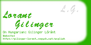 lorant gilinger business card